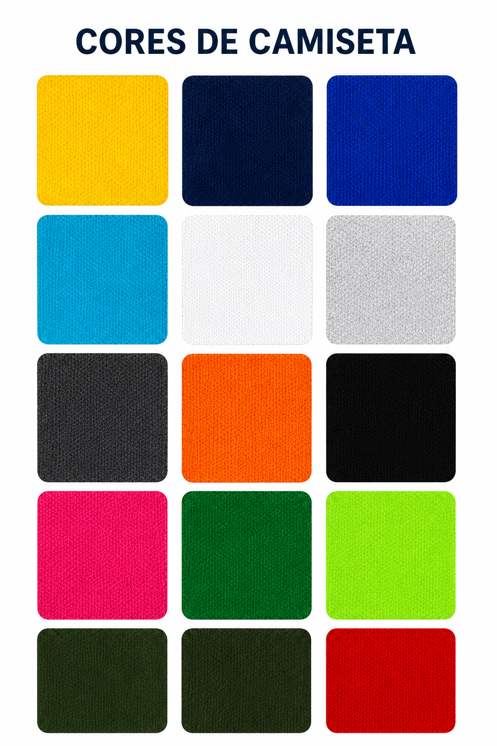 Cores dispon&iacute;veis